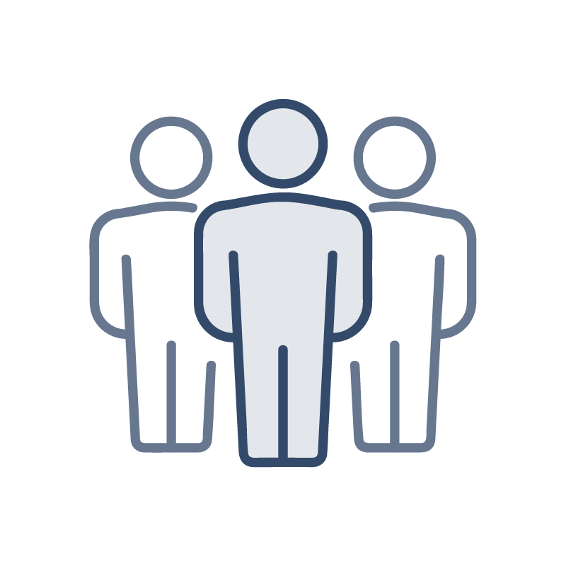 Workforce icon. Group of three people.